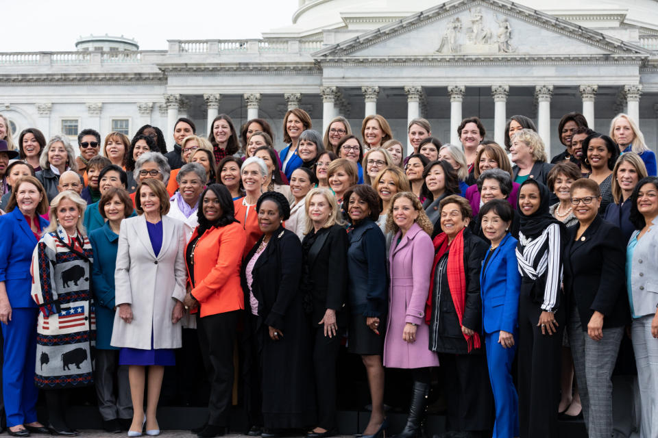 The 2018 elections put nearly 90 Democratic women in the House. On the Republican side, there are just 13. (Photo: NurPhoto via Getty Images)