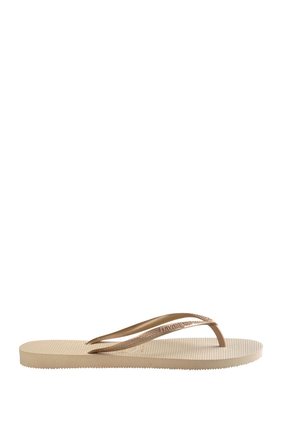  Havaianas gold Slim Flip Flops on white background