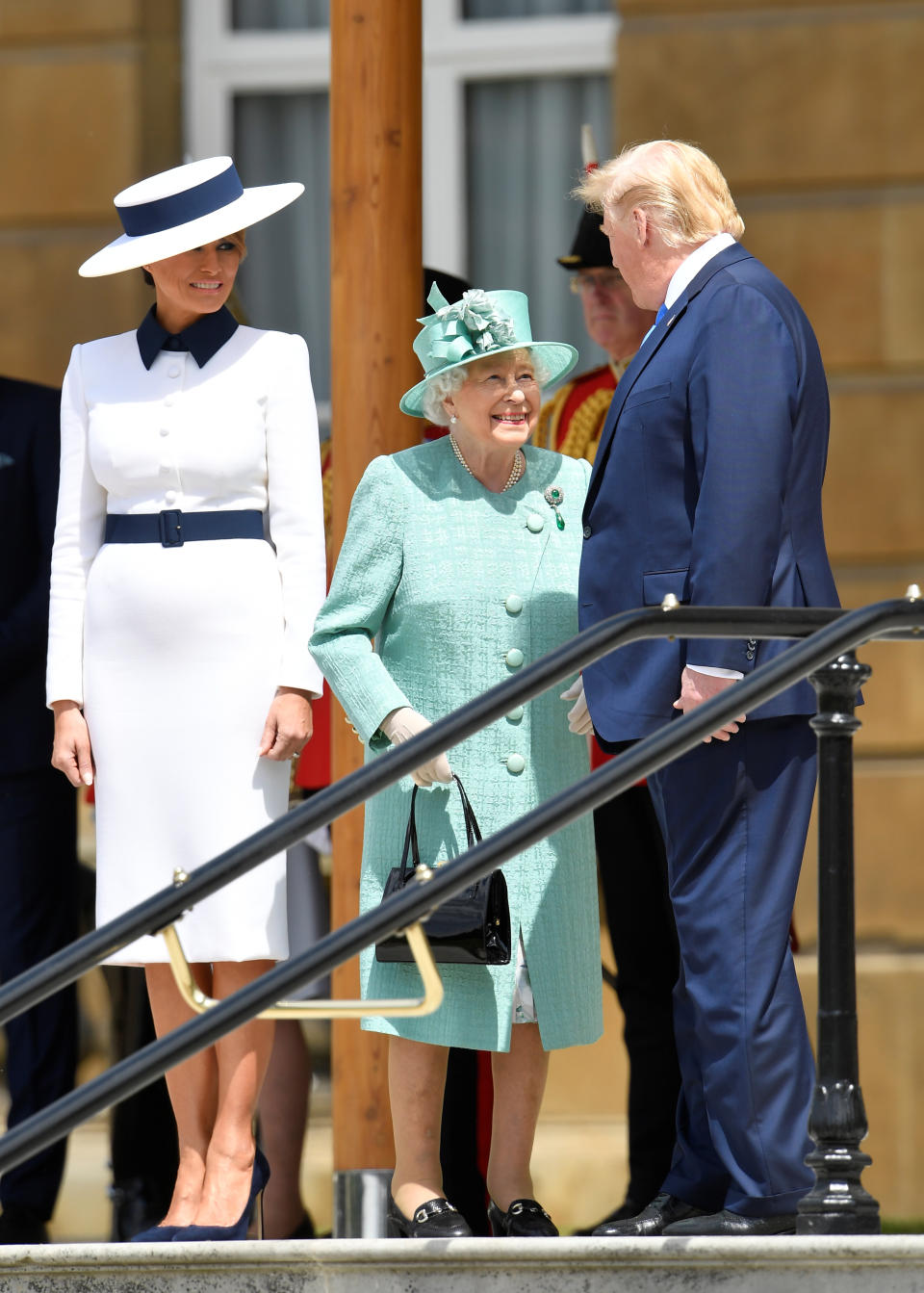 U.S. President Donald Trump and First Lady Melania Trump meet with Britain's Queen Elizabeth at Buckingham Palace, in London, Britain, June 3, 2019. REUTERS/Toby Melville/Pool