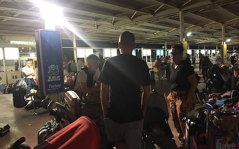 Thomas Cook passengers were stranded at Antalya Airport in Turkey  - Credit: Beka Whitelaw/Twitter