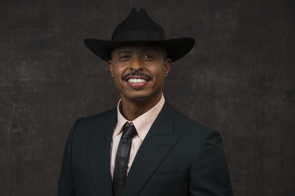 FILE - Jamal Sims, producer and choreographer for the Paramount+ television series "Grease: Rise of the Pink Ladies," poses for a portrait during the Winter Television Critics Association Press Tour on Jan. 9, 2023 in Pasadena, Calif. (Willy Sanjuan/Invision/AP, File)