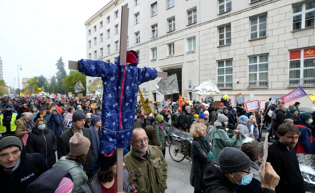 POLONIA-PROTESTA MIGRANTES (AP)