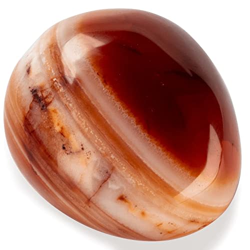KALIFANO Carnelian Palm Stone with Healing & Calming Effects - AAA Grade High Energy Cornalina Worry Stone with Information Card - Reiki Crystal Used for Courage (Family Owned and Operated)