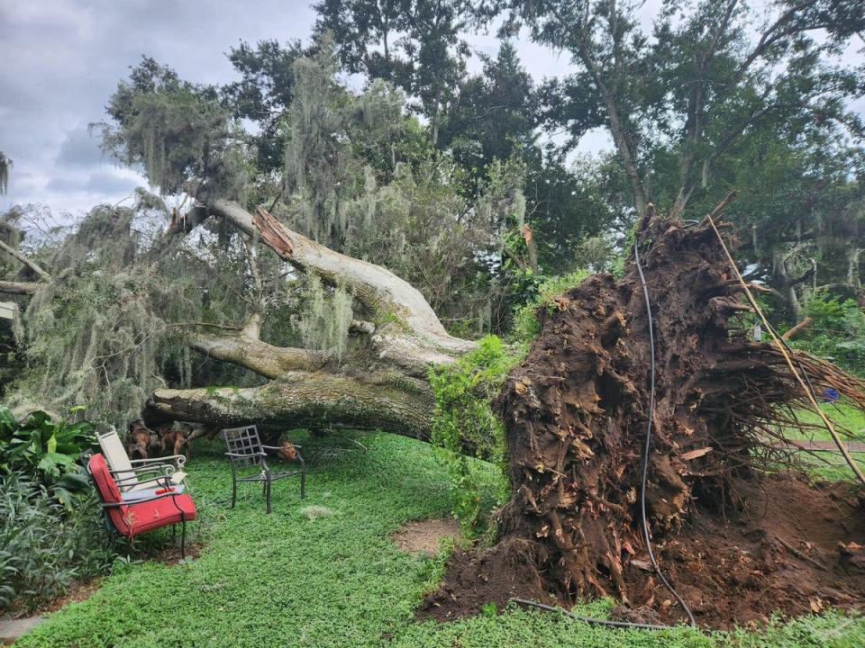 <p>Terrifying scenes of storm surge from Hurricane Helene</p> (X/@WFLAJosh)