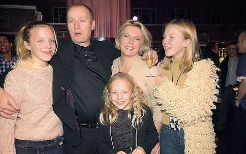 Edmondson (far right) with her parents and sisters Ella (far left) and Freya, in 2000 - Credit: Rex Features