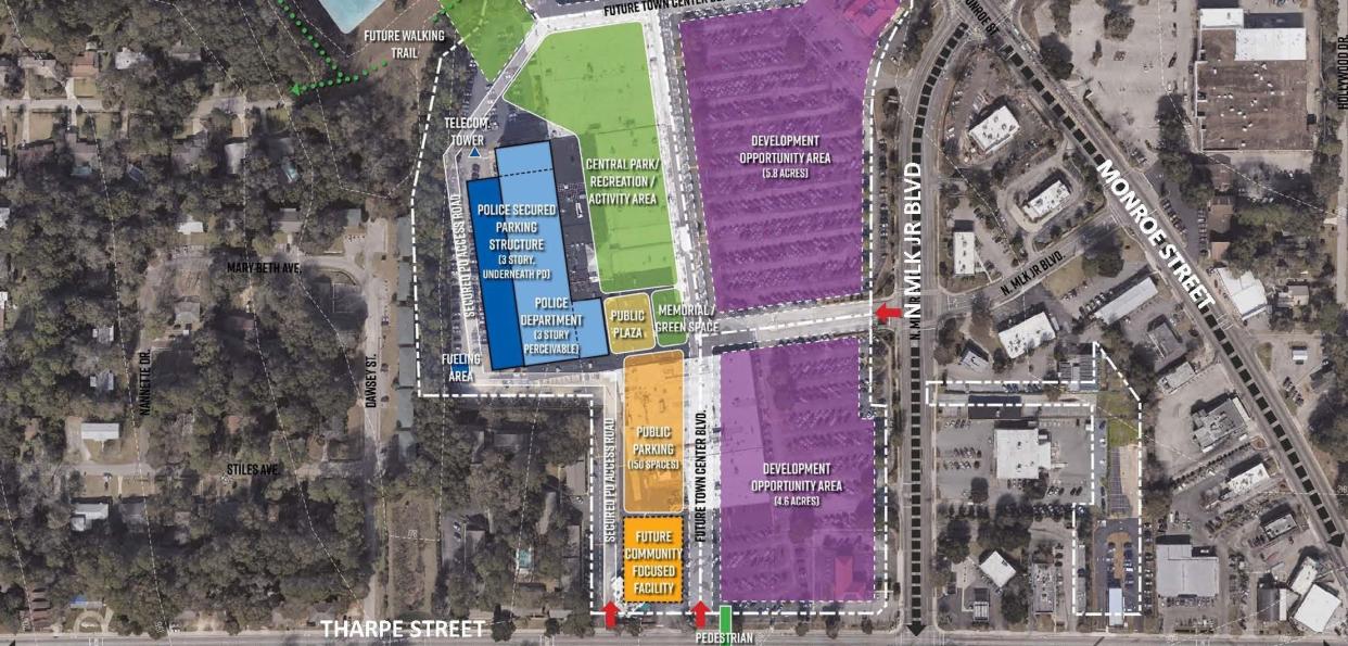 The 2022 preliminary plans for the Tallahassee Police Department and city acquired land at the old Northwood Centre.