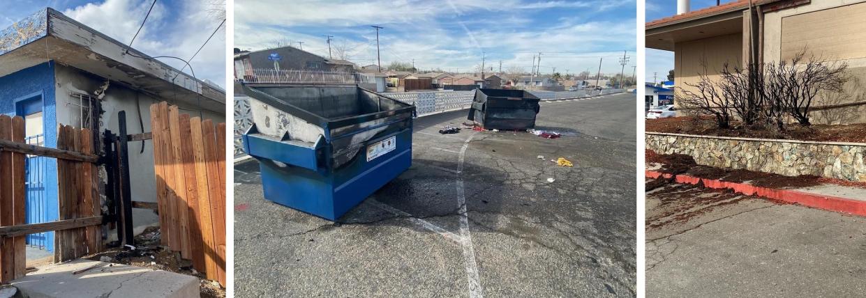 A 24-year-old man was arrested on suspicion of starting multiple predawn fires on Thursday on and near Main Street in Barstow.