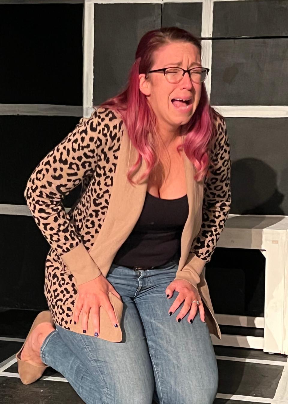 Erin Thomas-Lopatosky rehearses for Curtain Call Theatre's "The Curious Incident of the Dog in the Night-Time."