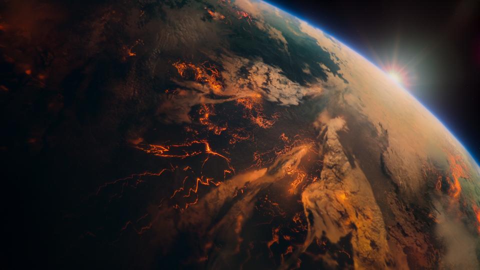 A shot of the Earth from space in Life On Our Planet