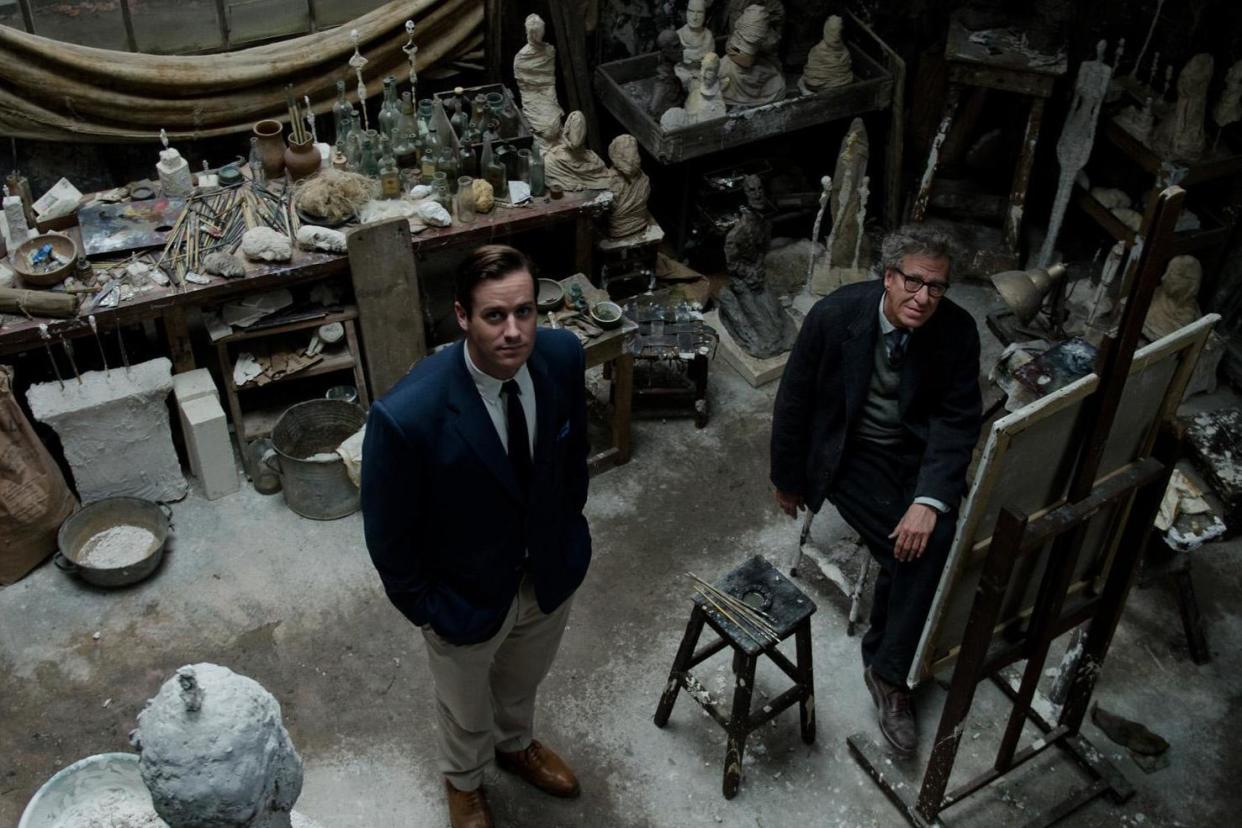 Picture this: Armie Hammer's James Lord in the studio of Geoffrey Rush's Giacometti