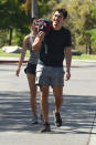 <p>Henry Golding and Liv Lo were all smiles as they finished up a workout session in Los Angeles.</p>