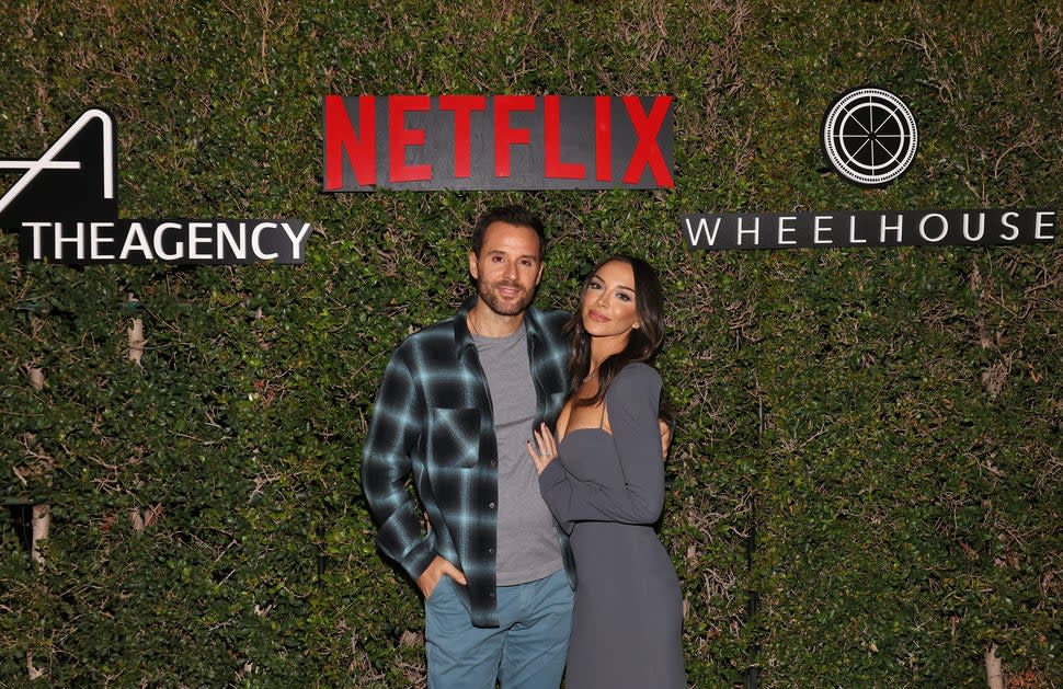 Alex Manos and Farrah Brittany attend The Agency's 'Buying Beverly Hills' premiere party in Nov. 2022