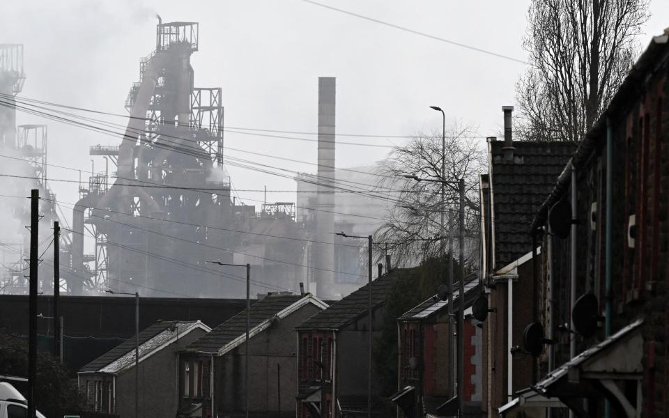 The Port Talbot steel works in south Wales