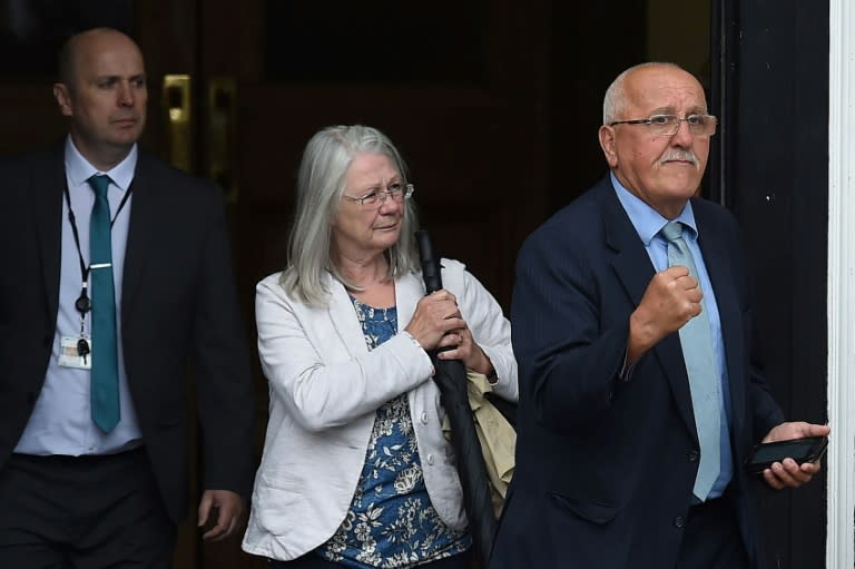 Barry Devonside, (right) whose son died in the 1989 Hillsborough stadium disaster, photographed in Warrington, northern England, on June 28, 2017