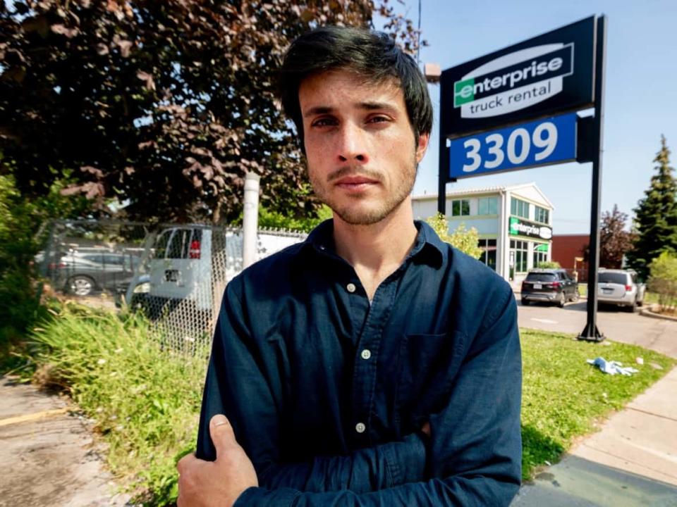 Samuel Wardlaw was told to drop the keys through a slot after returning a rented truck to a Toronto location of Enterprise Rent-A-Car. A week later, the company claimed he was responsible for more than $3,300 in damages that occurred after he’d returned the vehicle. (Craig Chivers/CBC - image credit)