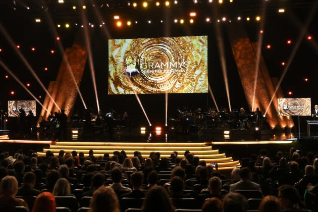 A view of atmosphere during at the 66th Annual GRAMMY Awards Premiere Ceremony held at Peacock Theater on February 4, 2024 in Los Angeles, California.  - Credit: Rich Polk/Billboard/Getty Images