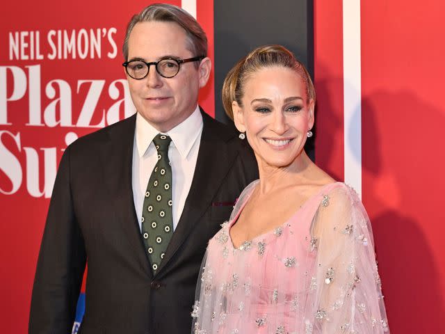 <p>Roy Rochlin/Getty</p> Matthew Broderick and Sarah Jessica Parker attend "Plaza Suite" Opening Night on March 28, 2022 in New York City.