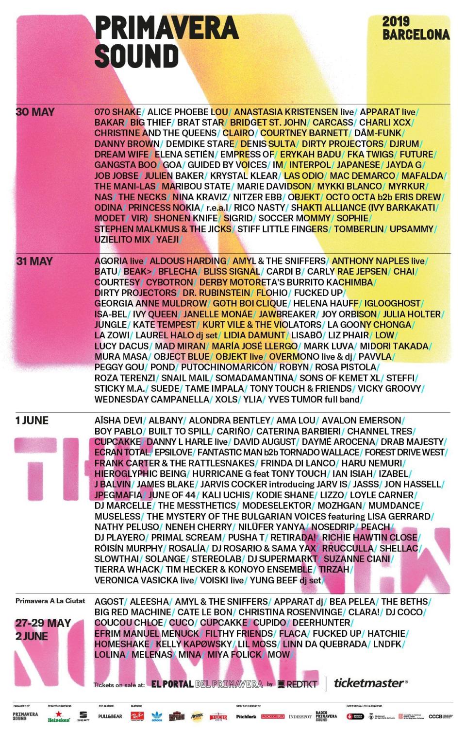 primavera sound 2019 lineup poster complete