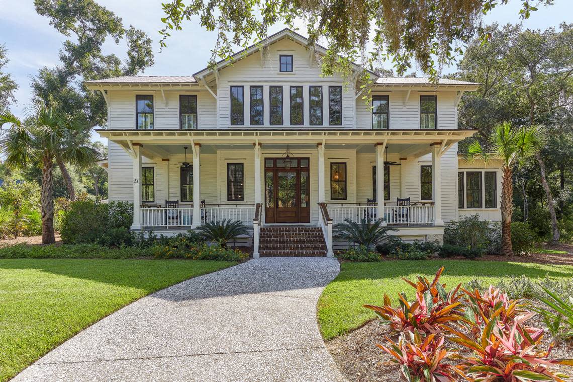 An example of a completed “Old Oyster Retreat” home design option, which is available for construction in “The Blufftons.”