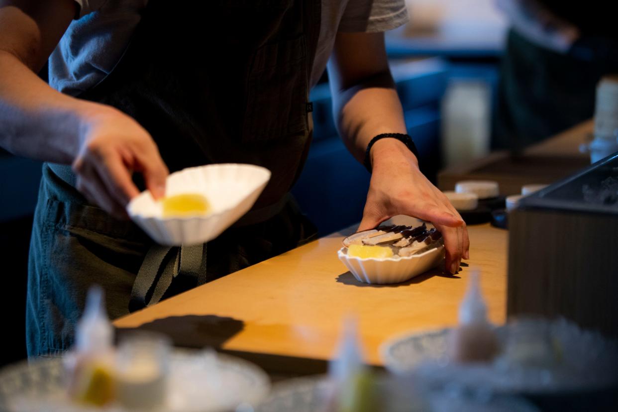 Razor Clams are served at Locust in Nashville, Tenn., Friday, Sept. 15, 2023.