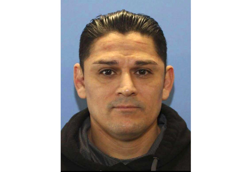 This image provided by the West Richland Police Department shows Elias Huizar. Huizar, a former Washington state police officer, was on the run Tuesday, April 23, 2024, after killing two people, including his ex-wife, who had recently obtained a protection order against him, authorities said. The Washington State Patrol late Monday issued an alert that the ex-Yakima officer had fled with 1-year-old Roman Huizar. (West Richland Police Department via AP)