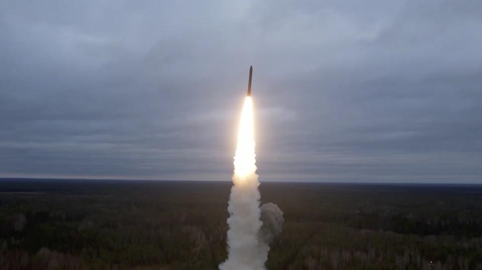 A different view of the launch (Russian Defence Ministry/Reuters)