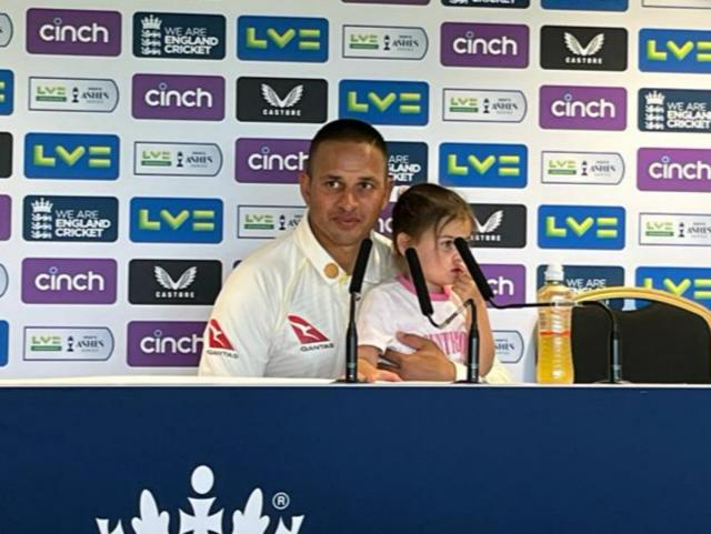 Usman Khawaja of Australia during the warm up ahead of the LV