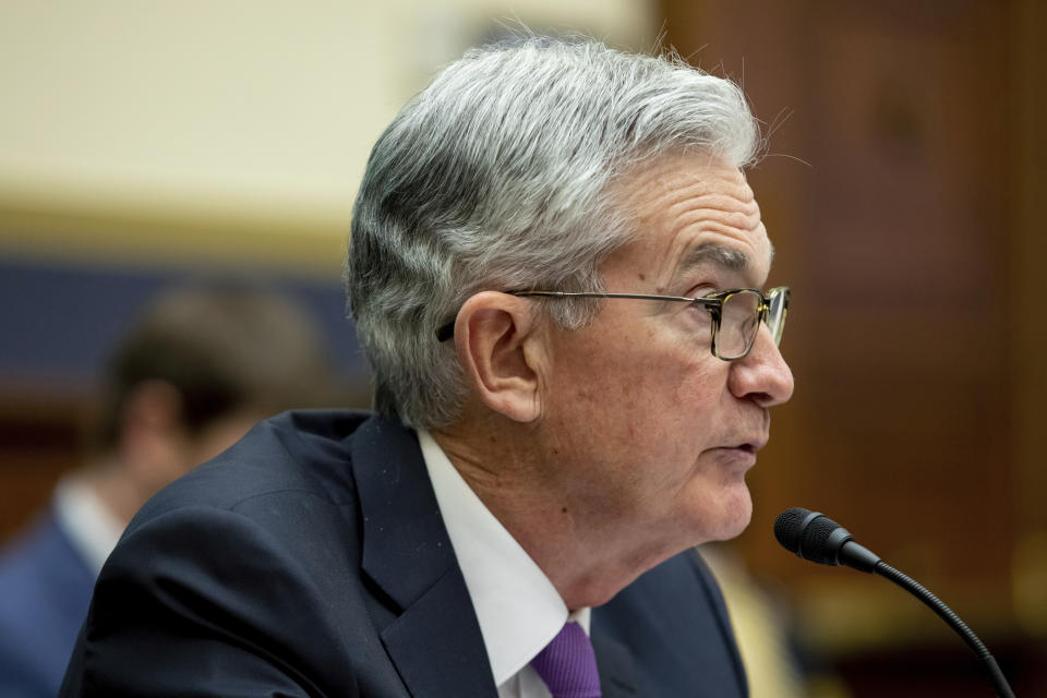 Federal Reserve Chairman Jerome Powell speaks to lawmakers during a House Committee on Financial Services hearing on Capitol Hill in Washington, Wednesday, Dec. 1, 2021. (AP Photo/Amanda Andrade-Rhoades)