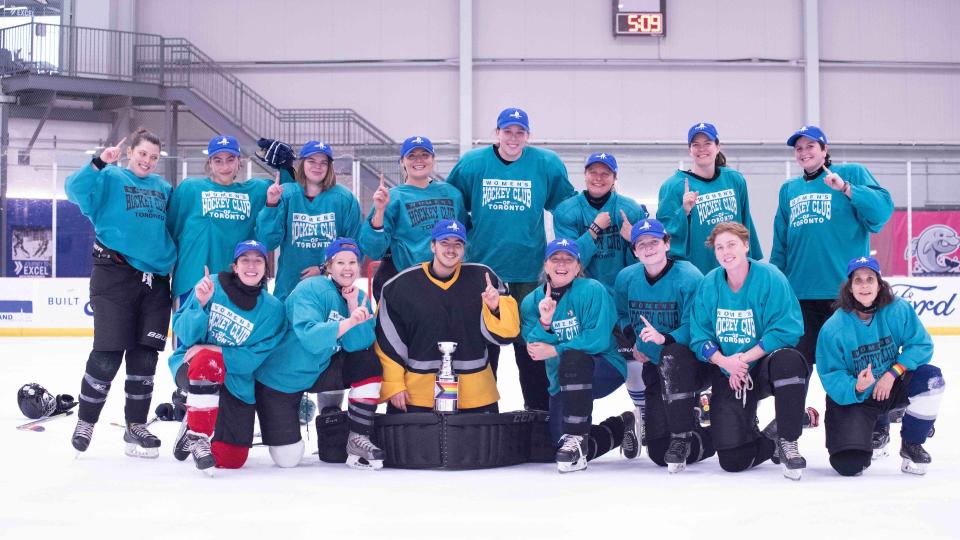 The Ford Performance Centre hosted Toronto's inaugural Pride Hockey Tournament on Friday, the first-ever tournament designed for queer and trans folks in the city. (Photo credit Perrin Hartke)