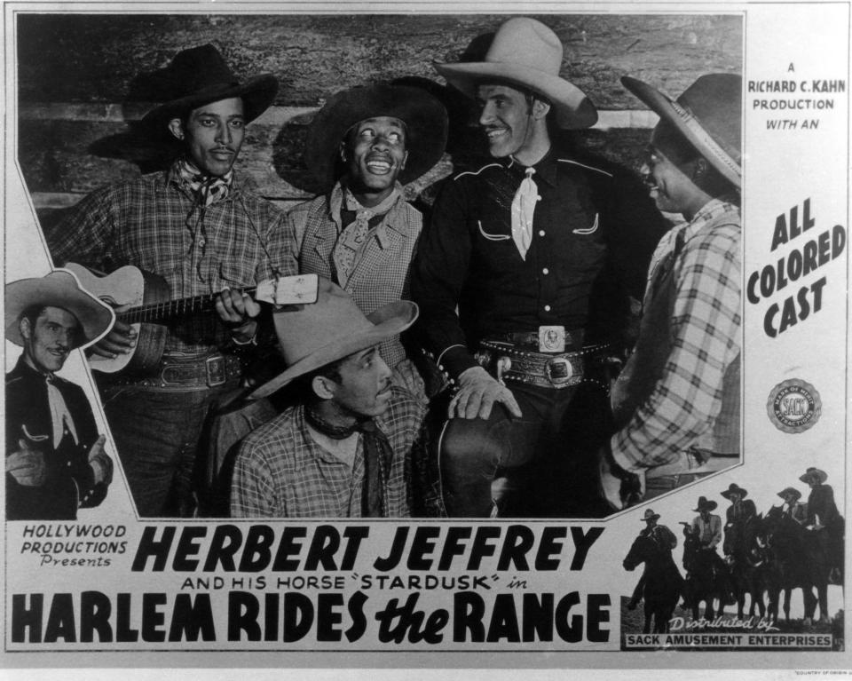 HARLEM RIDES THE RANGE, Herb Jeffries, (in white hat), 1939