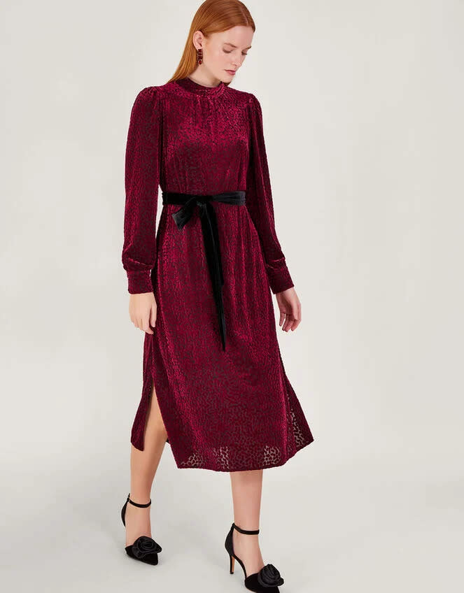 Bria burnout midi dress red (Monsoon)