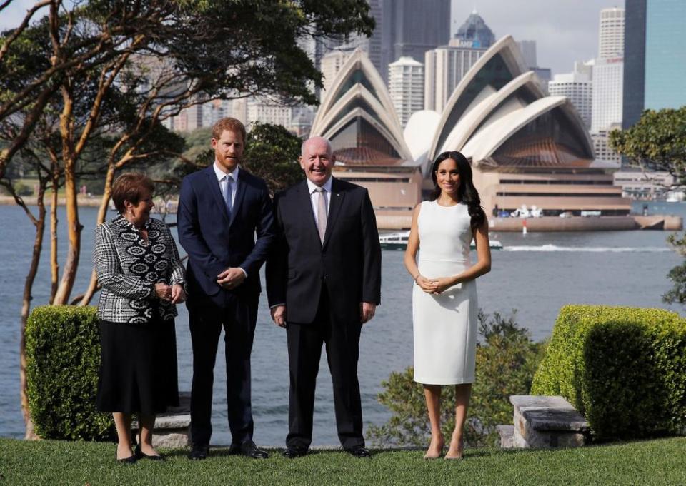 Lady Lynne Cosgrove, Prince Harry, Australia's Governor General Peter Cosgrove and Meghan Markle