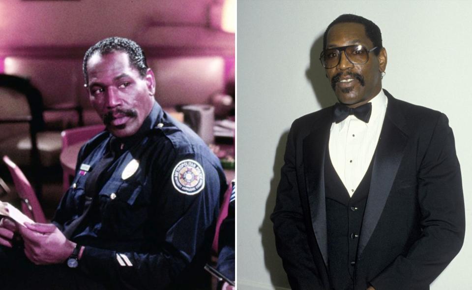 <p>Charles Aaron "Bubba" Smith turned guest appearances on primetime shows such as <i>Wonder Woman</i> and <i>Charlie's Angels</i> into a starring role in <i>Police Academy</i>, appearing in all but one of the numerous sequels as softly spoken police officer Moses Hightower. The 6ft 7in NFL star used his height to great advantage in this and many follow-on roles but sadly <a rel="nofollow noopener" href="http://www.digitalspy.com/showbiz/news/a333264/police-academy-star-bubba-smith-dies-aged-66" target="_blank" data-ylk="slk:died in 2011;elm:context_link;itc:0;sec:content-canvas" class="link ">died in 2011</a> aged 66, from <a rel="nofollow noopener" href="http://www.digitalspy.com/showbiz/news/a348857/police-academy-bubba-smith-died-from-drug-intoxication-says-autopsy" target="_blank" data-ylk="slk:drug intoxication;elm:context_link;itc:0;sec:content-canvas" class="link ">drug intoxication</a>. </p>