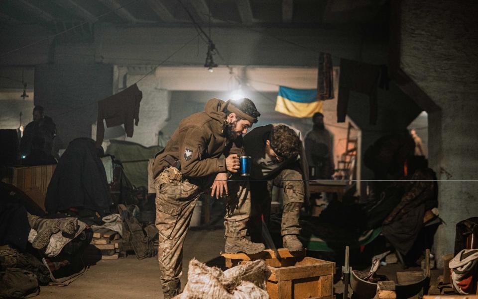 Members of the Azov regiment just before Russia finally seized control of the Mariupol steelworks, which had served as a symbol of Ukrainian resistance - EPN/Newscom / Avalon 