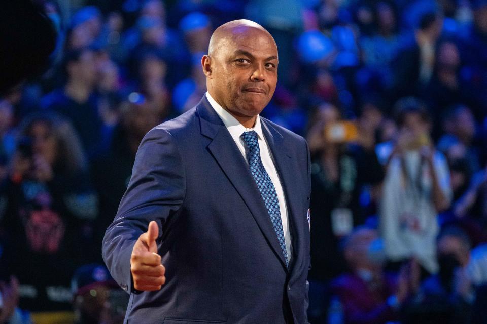 Charles Barkley was honored as a member of the NBA's 75th Anniversary Team during halftime in the 2022 All-Star Game.