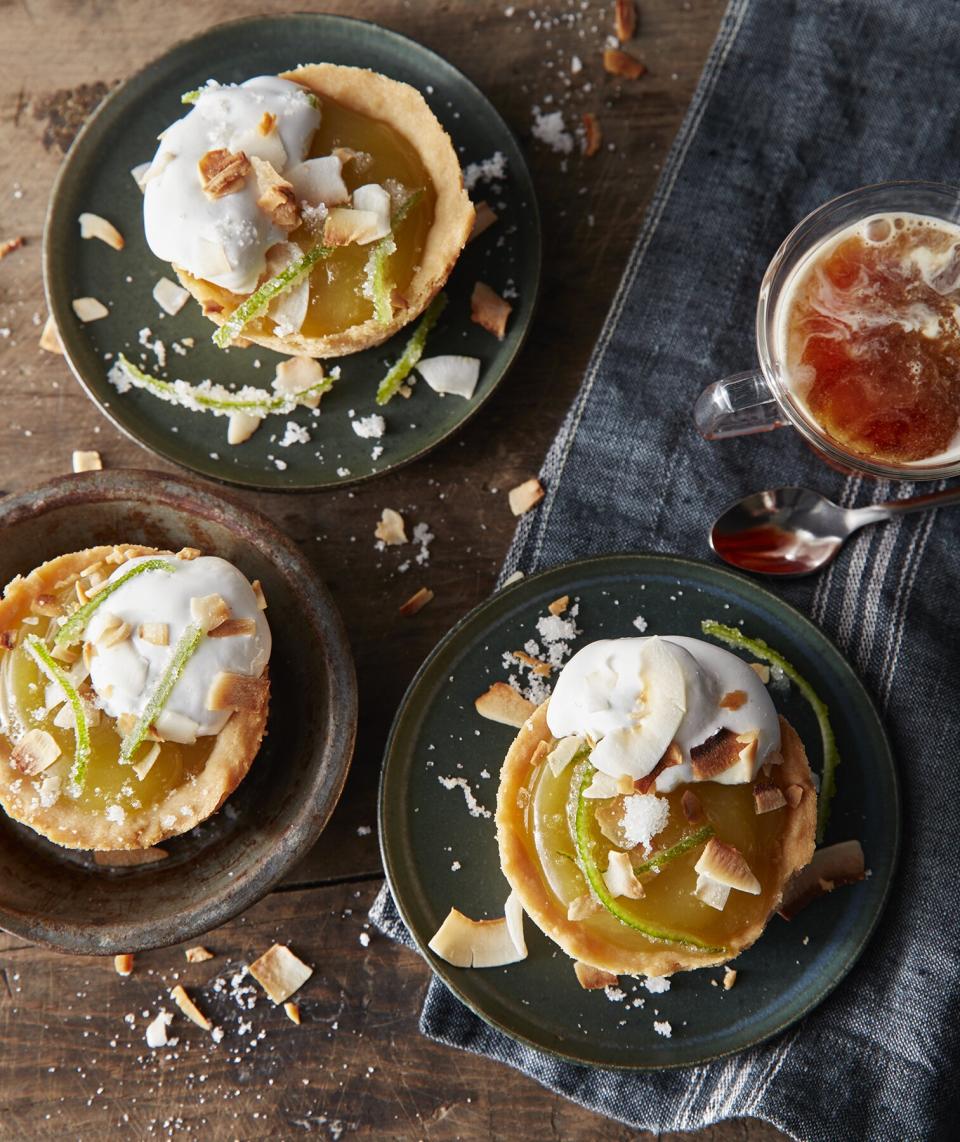 Lime Curd Mini Pies With Toasted-Marshmallow Coconut Cream