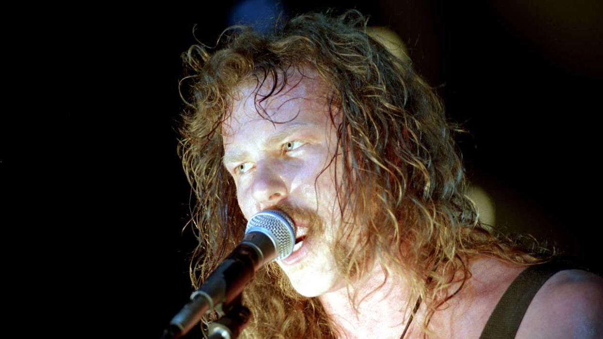  James Hetfield onstage in May 1992 