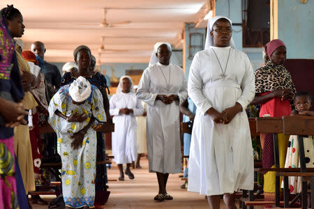 Catholic nuns attend a church service at the cathedral of Our Lady of Kaya in the city of Kaya, Burkina Faso May 16, 2019. REUTERS/Anne Mimault