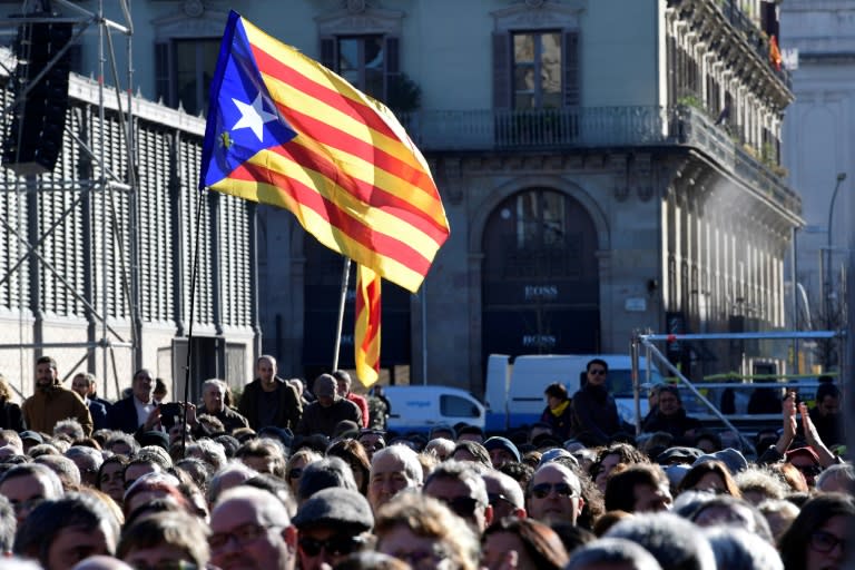 The EU has sided with the Spanish government against an separatist drive in Catalonia, where independence flags fly