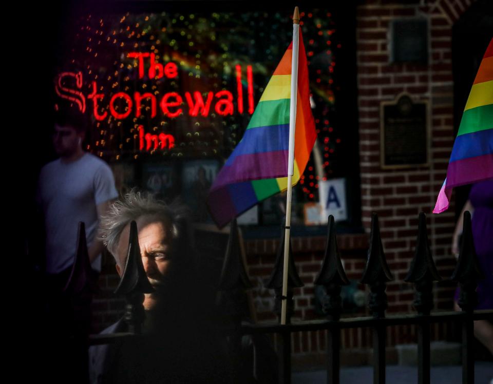 Gay rights activist Jim Fouratt on June 3, 2019, at The Stonewall Inn in New York, where he witnessed an arrest 50 years ago.