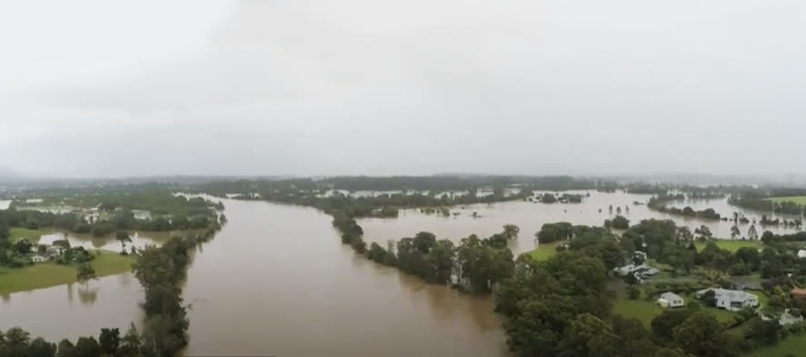 Some areas of Port Macquarie have copped close to 900mm of rain in the past six days. Source: ABC