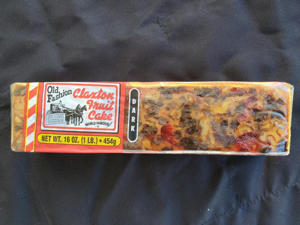 Claxton Fruit Cake. Dark version. $3.98 for one pound.