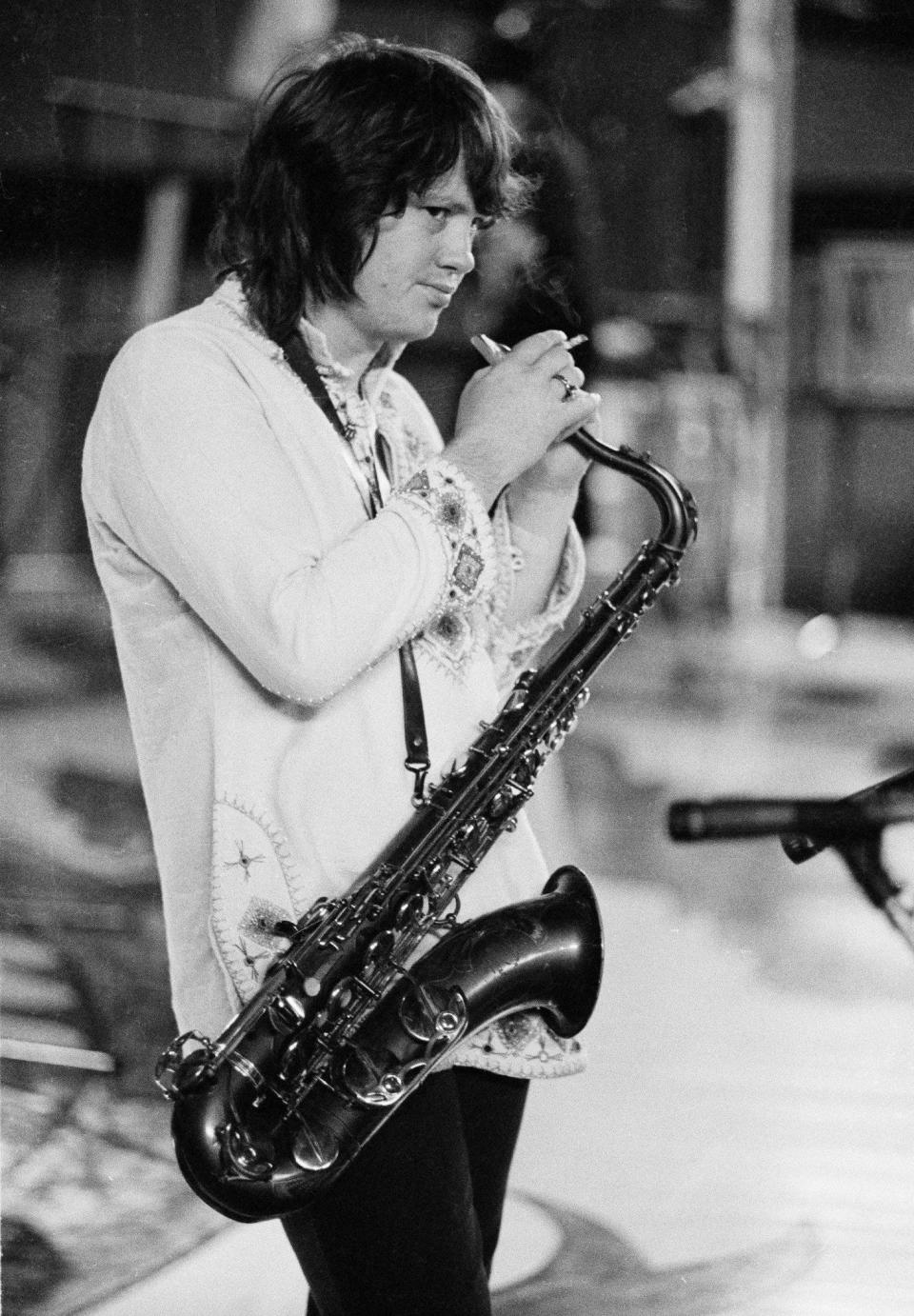 Bobby Keys on tour with The Rolling Stones in 1973.