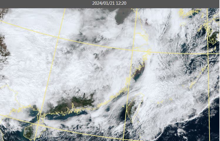 今日衛星雲圖。（圖／翻攝自中央氣象署）