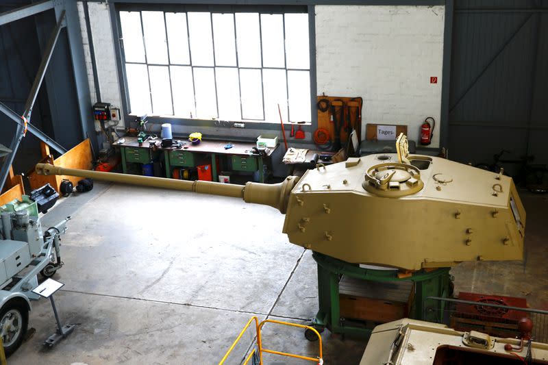 Turret of a German World War II Tiger II "King Tiger" tank is seen at Swiss Military Museum Full in Full