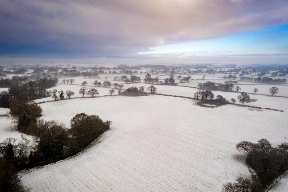 <p>The Cheshire countryside on the last day of 2020. The UK government has committed to protecting 30 per cent of land for nature by 2030</p>Getty Images