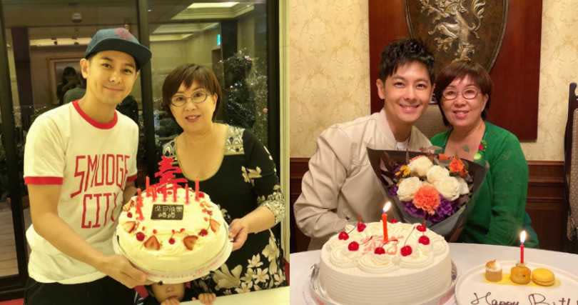 林志穎母親前年生日（左）和去年生日（右）的蛋糕。（圖／翻攝自林志穎 Jimmy Lin臉書）