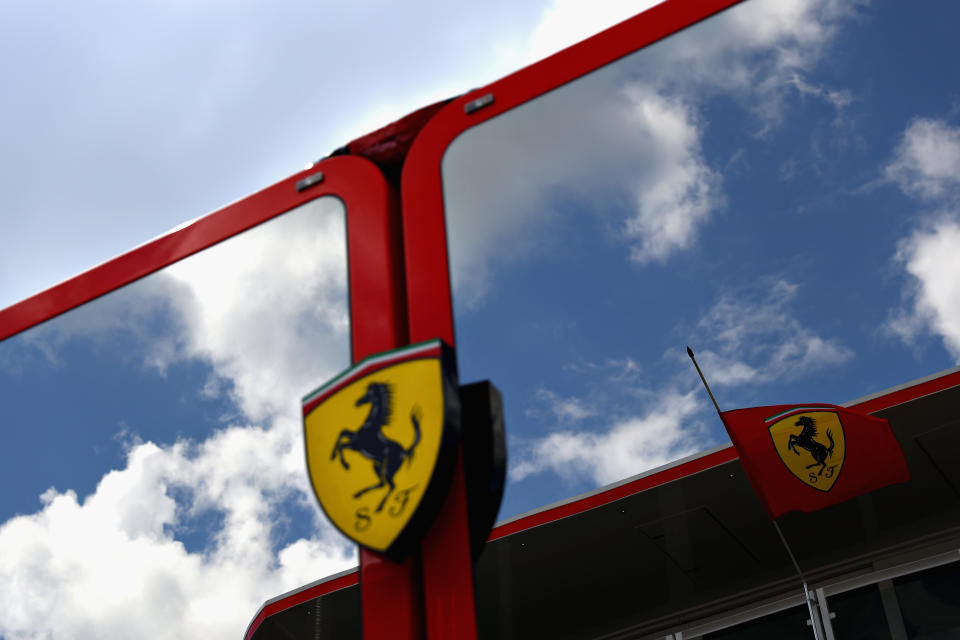 Sad week: A Ferrari flag flies at half-mast, as the team mourns the passing of Sergio Marchionne