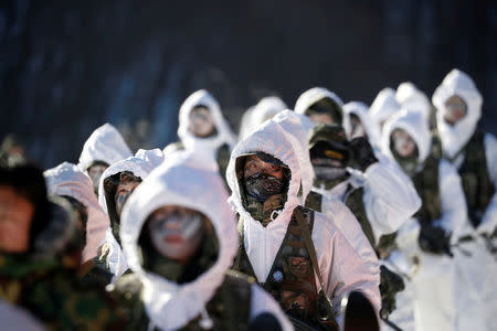 FILE PHOTO: South Korean and U.S. Marines take part in a winter military drill in Pyeongchang, South Korea, December 19, 2017. REUTERS/Kim Hong-Ji/File Photo