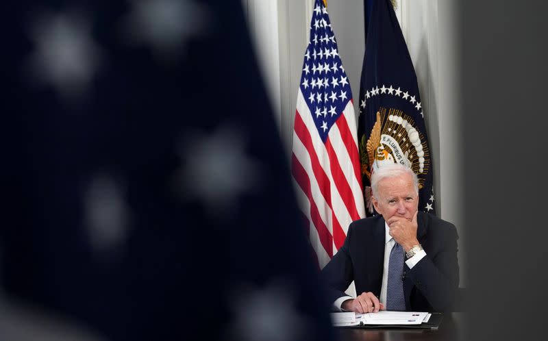 FILE PHOTO: U.S. President Joe Biden holds a meeting with business leaders in Washington